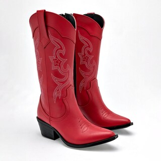 Foto 2 | Foto 2 | Bota Vaquera Moramora Rojo Dama