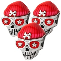 Charm Chapa Plata Con Gorro Mxckl-003 3 Piezas Plata S925 Chapamulticolor