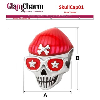 Foto 5 | Foto 5 | Charm Calavera Plata Con Gorro Mxckl-001 1 Pieza Plata S925 Chapamulticolor