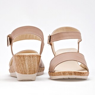 Foto 4 | Foto 4 | Sandalia Rojo Rojo Cereza Beige Dama