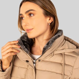 Foto 5 | Foto 5 | Chamarra Larga Capitonada Para Mujer Con Bolsillos Greenlander Beige