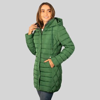 Foto 3 | Foto 3 | Chamarra Larga Capitonada Para Mujer Con Bolsillos Greenlander Verde