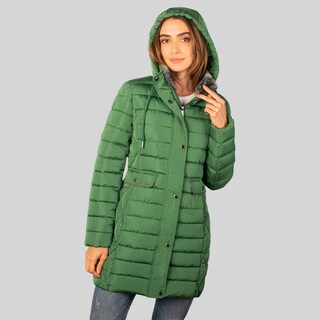 Foto 4 | Foto 4 | Chamarra Larga Capitonada Para Mujer Con Bolsillos Greenlander Verde