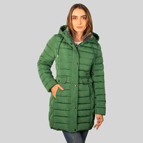 Chamarra Larga Capitonada Para Mujer Con Bolsillos Greenlander Verde