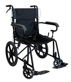 Foto 1 | Foto 1 | Silla de Ruedas Carrefour Negra de Traslado Plegable Portátil para Adulto