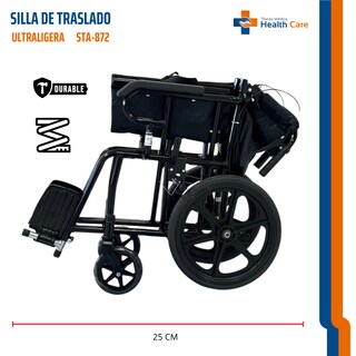 Foto 2 | Foto 2 | Silla de Ruedas Carrefour Negra de Traslado Plegable Portátil para Adulto