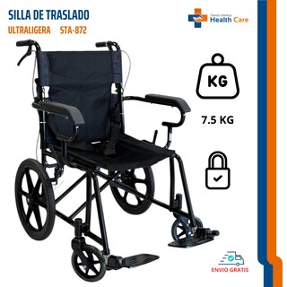 Foto 4 | Foto 4 | Silla de Ruedas Carrefour Negra de Traslado Plegable Portátil para Adulto