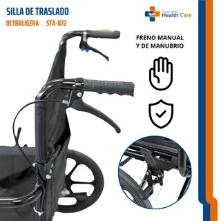 Foto 6 | Foto 6 | Silla de Ruedas Carrefour Negra de Traslado Plegable Portátil para Adulto