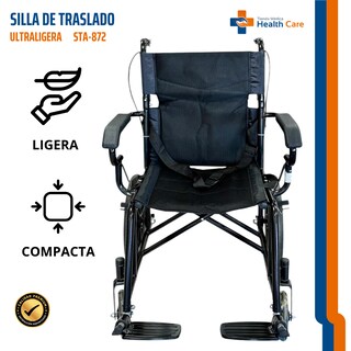 Foto 7 | Foto 7 | Silla de Ruedas Carrefour Negra de Traslado Plegable Portátil para Adulto
