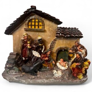 Foto 1 | Foto 1 | Figura Decorativa Navideña De Cm-top Pesebre Nacimiento Con Luces