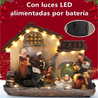 Foto 2 | Foto 2 | Figura Decorativa Navideña De Cm-top Pesebre Nacimiento Con Luces