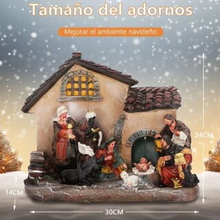 Foto 6 | Foto 6 | Figura Decorativa Navideña De Cm-top Pesebre Nacimiento Con Luces