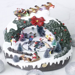 Foto 2 | Foto 2 | Figura Decorativa Navideña De Cm-top Villa Con Pista De Patinaje