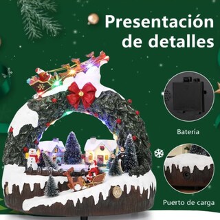 Foto 3 | Foto 3 | Figura Decorativa Navideña De Cm-top Villa Con Pista De Patinaje