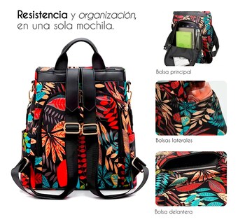 Foto 5 | Foto 5 | Mochila Escolar Moderna Bolsa Floreada