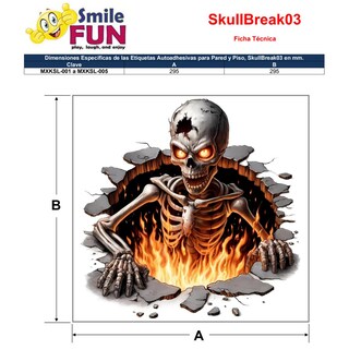 Foto 5 | Foto 5 | Poster Calavera Ventdepot Mxksl-001 1 Pieza Multicolor  Multicolor