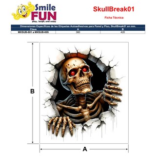 Foto 5 | Foto 5 | Vinilo De Calavera Ventdepot Mxsub-003 3 Piezas Multicolor  Multicolor