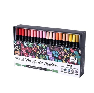 Foto 1 | Foto 1 | ''80 Colores Marcadores Plumones Acrilico Punta Pincel Kit ''