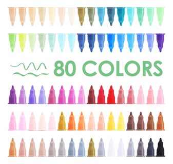 Foto 3 | Foto 3 | ''80 Colores Marcadores Plumones Acrilico Punta Pincel Kit ''