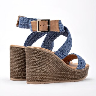 Foto 4 | Foto 4 | Sandalia Rojo Cereza Azul Dama