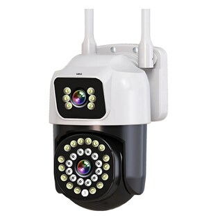 Foto 1 | Foto 1 | Cámara De Seguridad Wifi Ip66 Exterior Cámara Vigilancia 360° Ptz 8mp Blanco Con Negro