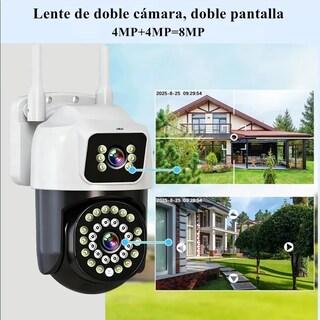 Foto 2 | Foto 2 | Cámara De Seguridad Wifi Ip66 Exterior Cámara Vigilancia 360° Ptz 8mp Blanco Con Negro