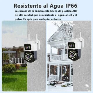 Foto 3 | Foto 3 | Cámara De Seguridad Wifi Ip66 Exterior Cámara Vigilancia 360° Ptz 8mp Blanco Con Negro