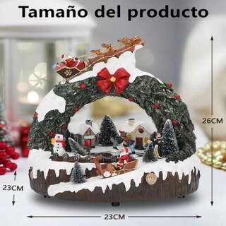 Foto 4 | Foto 4 | Figura Decorativa Navideña De Cm-top Villa Con Pista De Patinaje