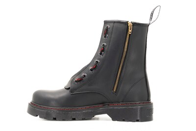 Foto 2 | Foto 2 | Botas Offlander Tipo Militar Piel Crazy Negras Doble Cierre Para Mujer