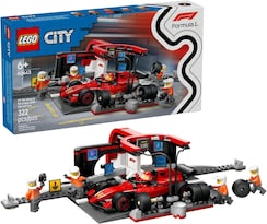 City F1 Parada En Boxes De F1 Y Equipo De Mecánicos Con Coche Ferrari 60443