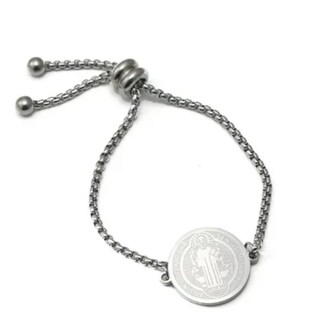 Foto 3 | Foto 3 | Pulsera Ajustable Con Medalla San Benito Para Hombre Mujer26 Cm