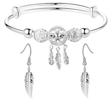Pulsera Xtellar Atrapasueños Con Borla De Plumas Y Pendientes Mujer