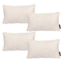 Set De 4 Cojines Riñoneras Decorativas Dicasa Delta Crema Rectangular