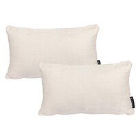 Set De 2 Cojines Riñoneras Decorativas Dicasa Delta Crema Rectangular