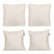 Set De 4 Cojines Decorativos Dicasa Kappa Zita Crema 2 Cuadrados + 2 Cuadrados Grandes