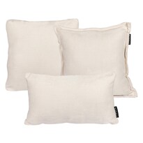 Set De 3 Cojines Decorativos Dicasa Kappa Zita Delta Crema 1 Cuadrado + 1 Cuad Gde Y 1 Rect
