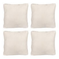Set De 4 Cojines Decorativos Dicasa Zita Crema Cuadrado Grande