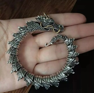 Foto 2 | Foto 2 | Pulsera De Hueso De Dragón Cadena Vintage Con Caja