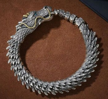 Foto 3 | Foto 3 | Pulsera De Hueso De Dragón Cadena Vintage Con Caja