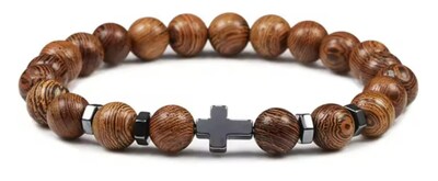 Foto 1 | Foto 1 | Pulsera Xtellar De Piedra Natural Con Cruz Acero Brazalete Ajustable