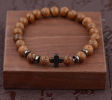 Foto 2 | Foto 2 | Pulsera Xtellar De Piedra Natural Con Cruz Acero Brazalete Ajustable