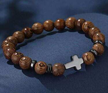 Foto 3 | Foto 3 | Pulsera Xtellar De Piedra Natural Con Cruz Acero Brazalete Ajustable