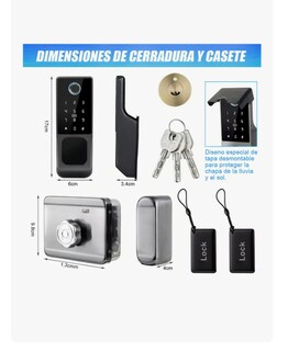 Foto 2 | Foto 2 | Chapa Cerradura Inteligente Electrónica Exterior Impermeable Negro