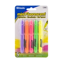 Mini Rotulador Bazic  Paquete De 5  Varios Colores  Punta Cincelada - Venta Internacional.