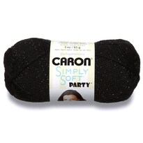 Yarn Caron Simply Soft Party  85 G  Tamaño Mediano  Estambre 4  Negro - Venta Internacional.