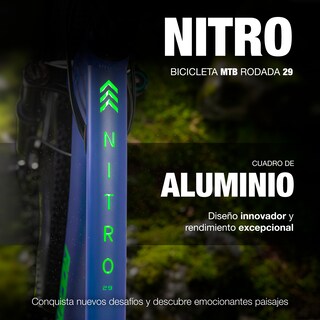 Foto 2 | Foto 2 | Rocatomic Bicicleta De Montaña Nitro R29 21v Cambios Shimano Frenos Mecánicos Doble Suspensión (azul)