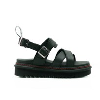 Sandalias Offlander  Tipo Romana  Piel Crazy  Negro  Tiras Cruzadas