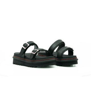 Foto 3 | Foto 3 | Sandalias Offlander  Tipo Romana  Piel Crazy  Negro  Dos Látigos