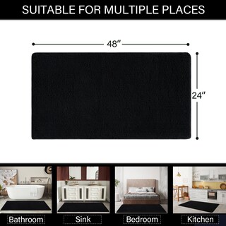 Foto 6 | Foto 6 | Alfombra De Baño Lochas Luxury Shaggy De 60 X 120 Cm Color Negro - Venta Internacional.