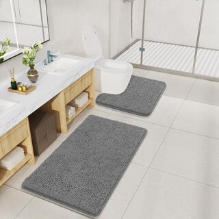 Foto 7 | Foto 7 | Juego De Alfombras De Baño Lochas De 2 Piezas Suaves Y Antideslizantes Color Gris - Venta Internacional.